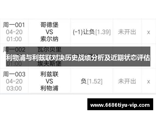 利物浦与利兹联对决历史战绩分析及近期状态评估